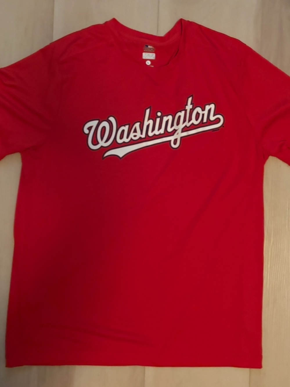 Genuine Merchandise Red Washington Script Short Sleeve Tee